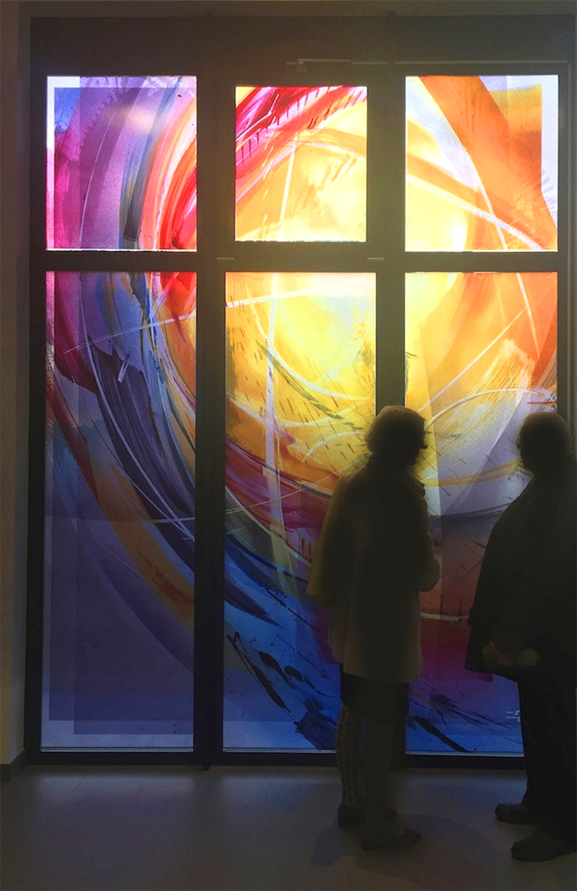 Trauerhalle Hofheim- Marxheim, Glasgestaltung, 2015