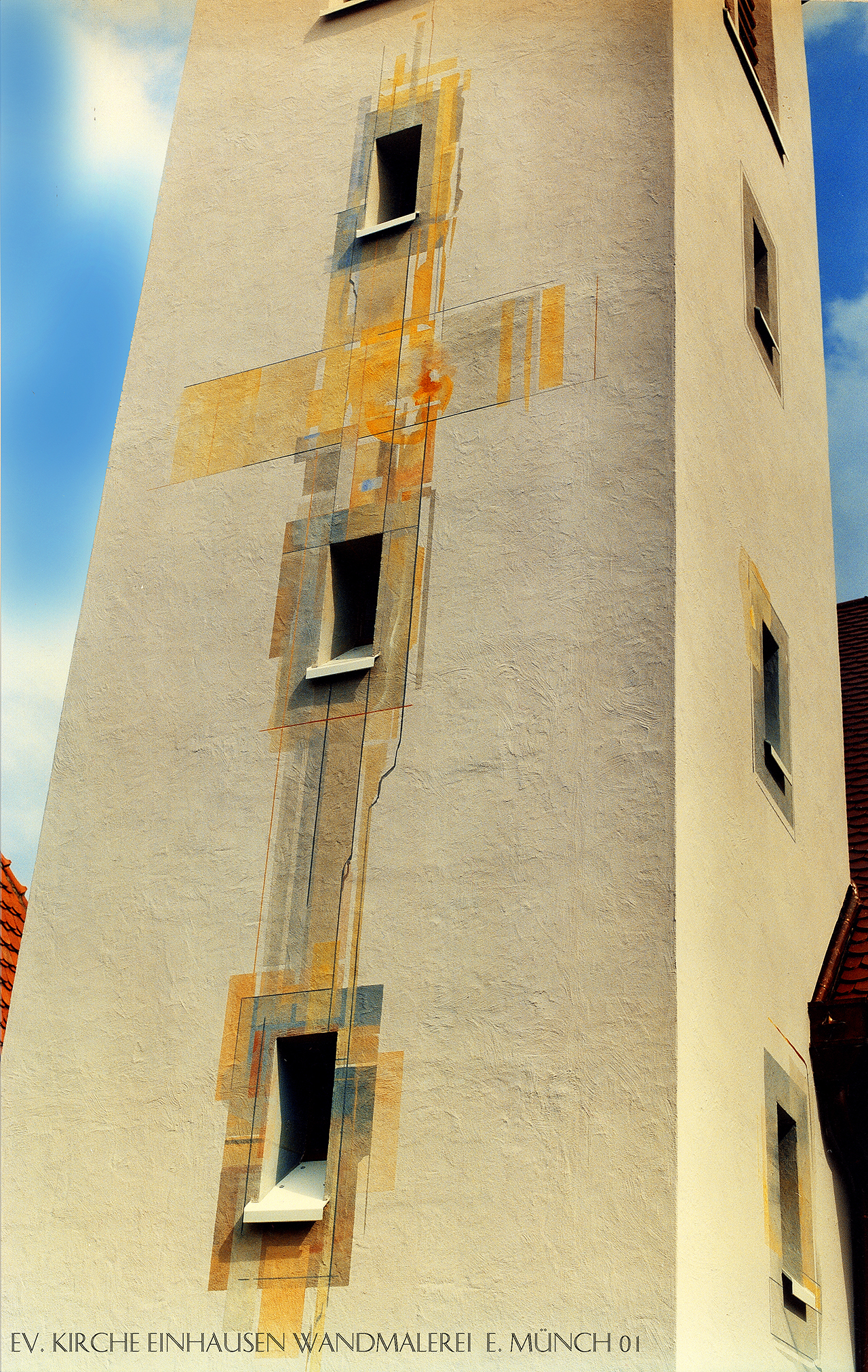 Ev. Kirche Einhausen Bemalung Turm 2001